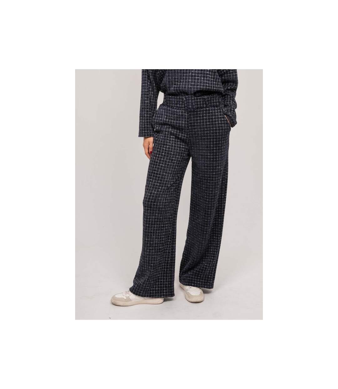 Pantalon large carreaux ELOPIA - Dona X Lisa-1