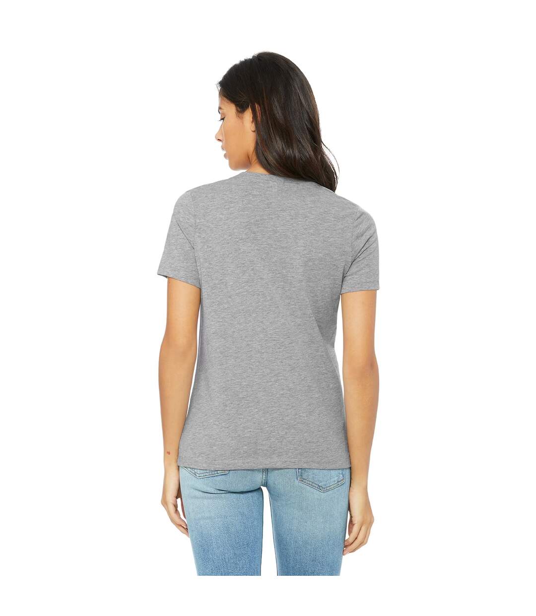 Womens/ladies heather jersey t-shirt athletic grey Bella + Canvas-2