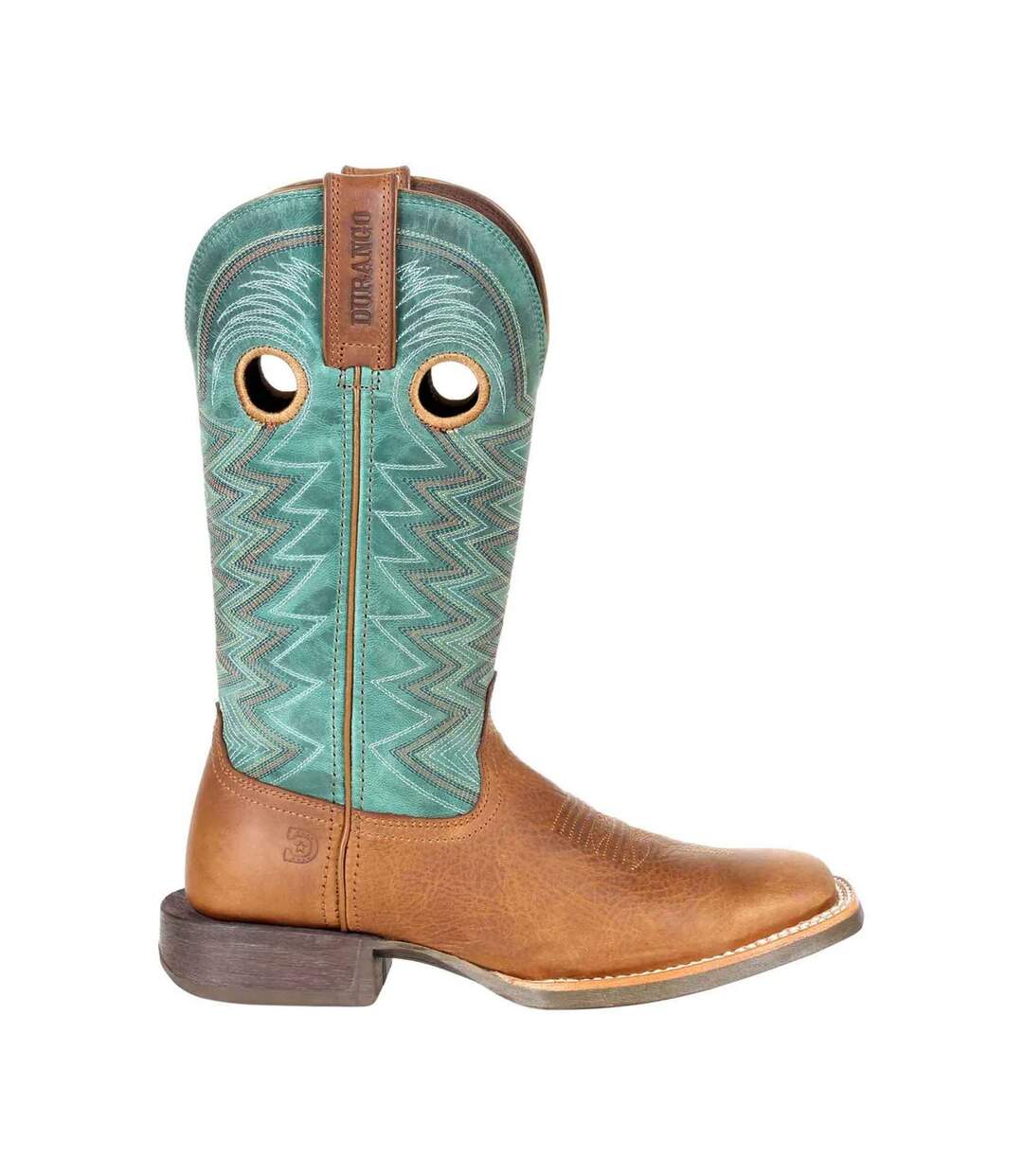 Womens/ladies Lady Rebel Pro Full Grain Leather Cowboy Boots Wheat Tidal Teal Durango-3