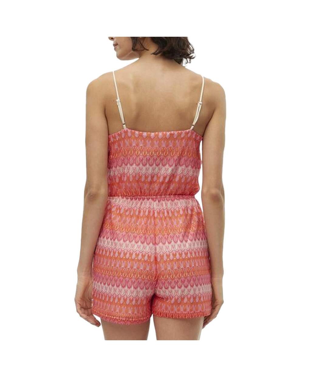 Combi-Short rose/rouge femme vero moda dicte singlet-2