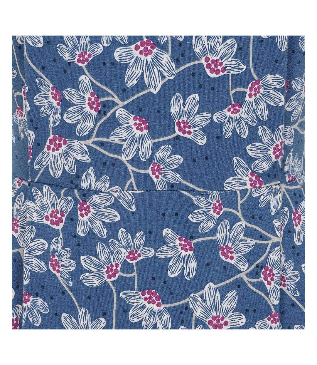 Womens/ladies Wildflower Capped Sleeved Dress Blue Lazy Jacks-3