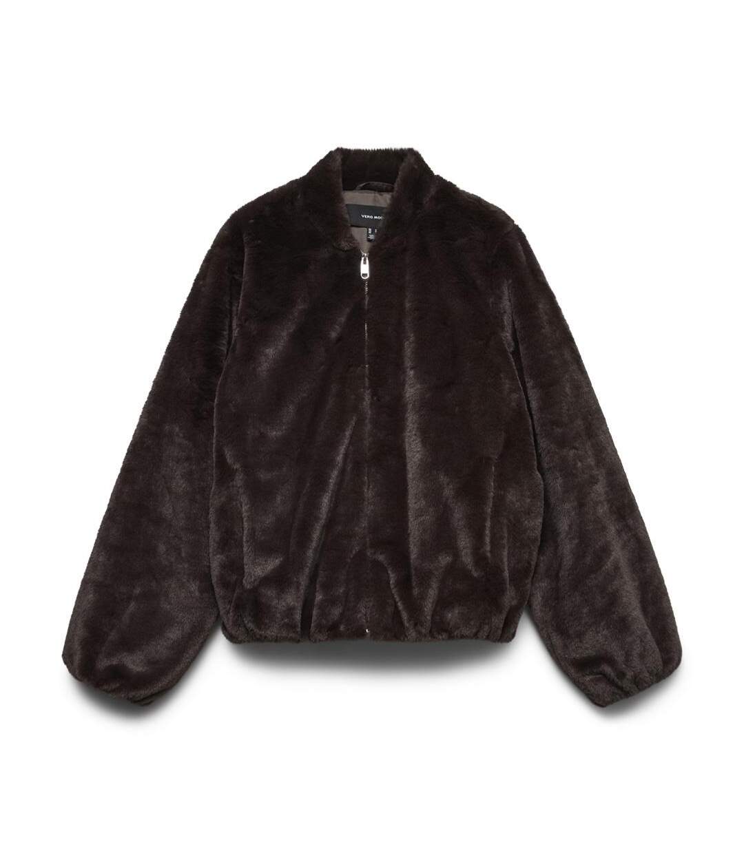 Veste fausse fourrure marron femme vero moda jaliga-2