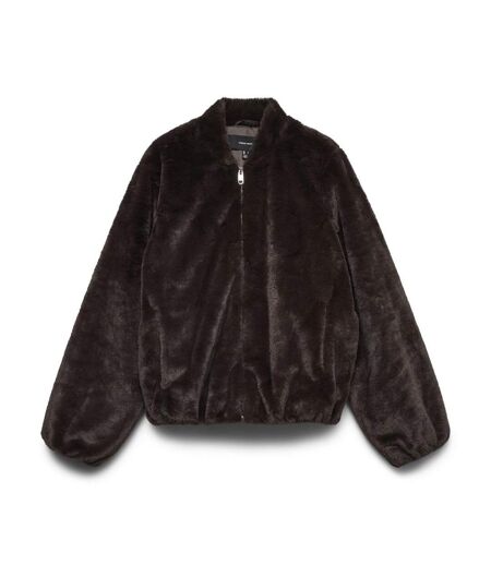 Veste fausse fourrure marron femme vero moda jaliga