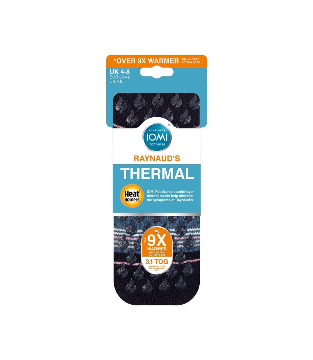 1 Pack Thick 3.1 TOG Non Slip Thermal Slipper Socks for Raynauds-2
