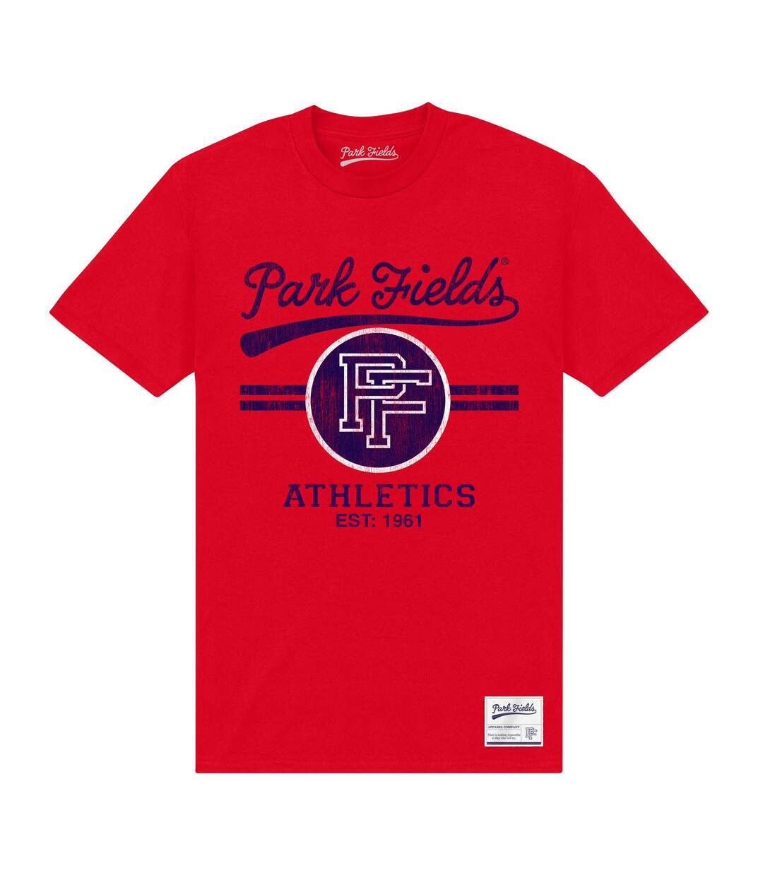 Unisex Adult Heritage T-shirt Red Park Fields-1