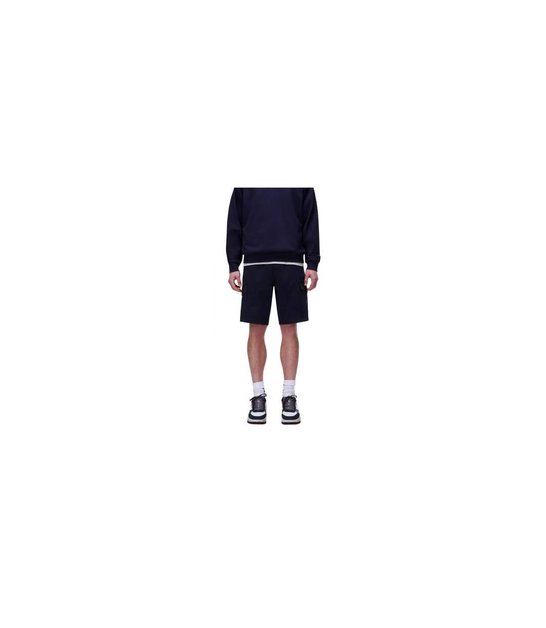 Mens Deline Cotton Blend Cargo Shorts Marine Blue Napapijri-1