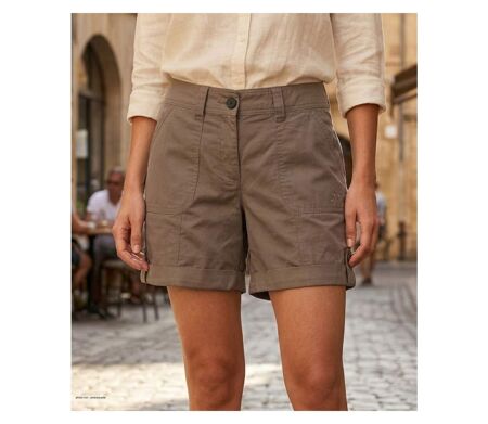 Short en coton Femme MAYFLOWER EXTRA2T : le confort d'une coupe à revers modulables