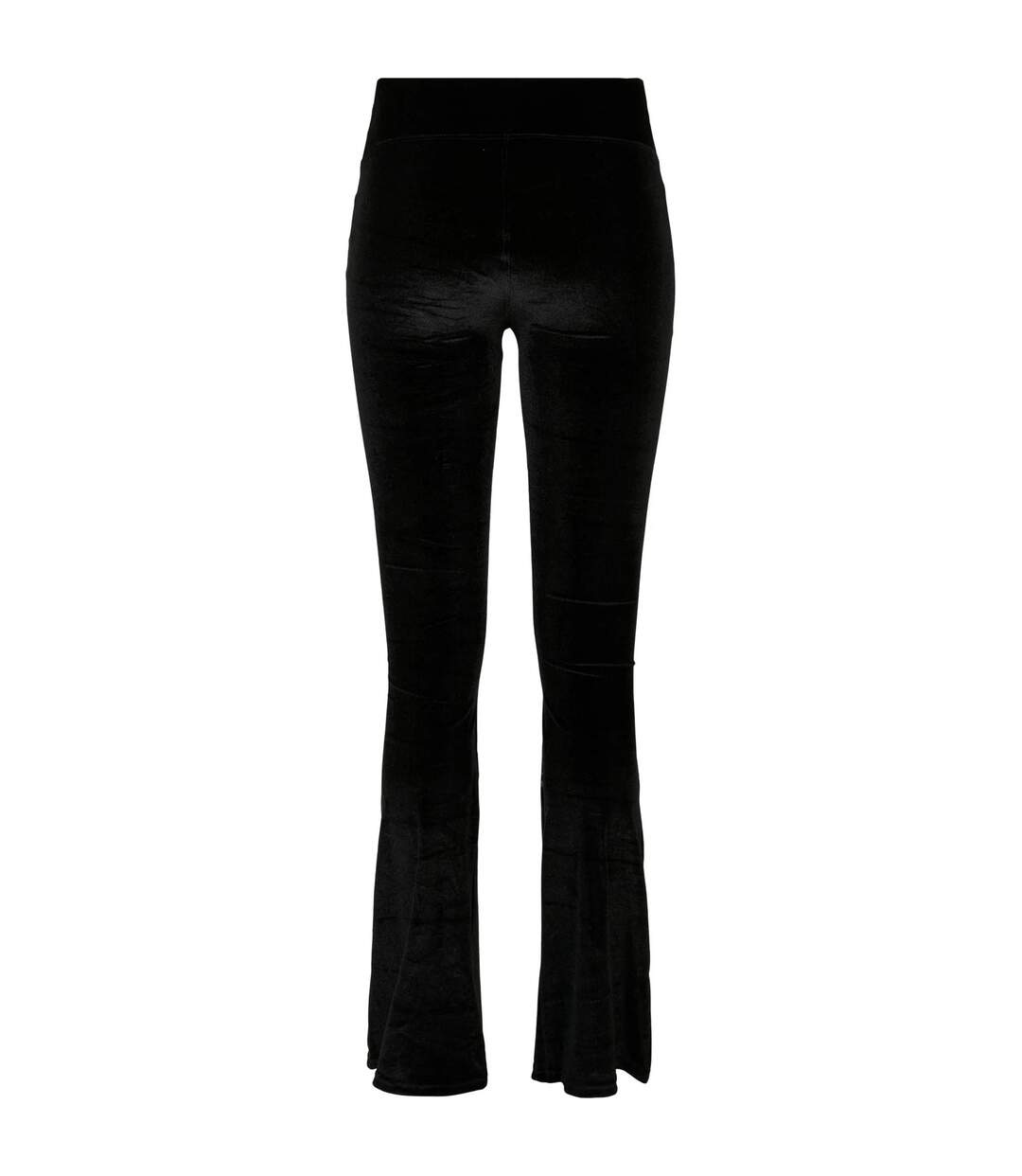 Womens/ladies Velvet High Waist Bootcut Leggings Black Urban Classics-2