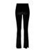 Womens/ladies Velvet High Waist Bootcut Leggings Black Urban Classics-2
