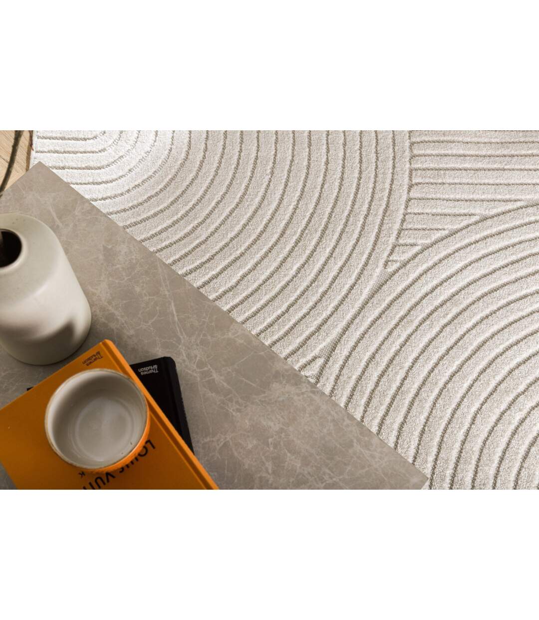 Tapis Déco Vince Solar 240x340cm Blanc-4