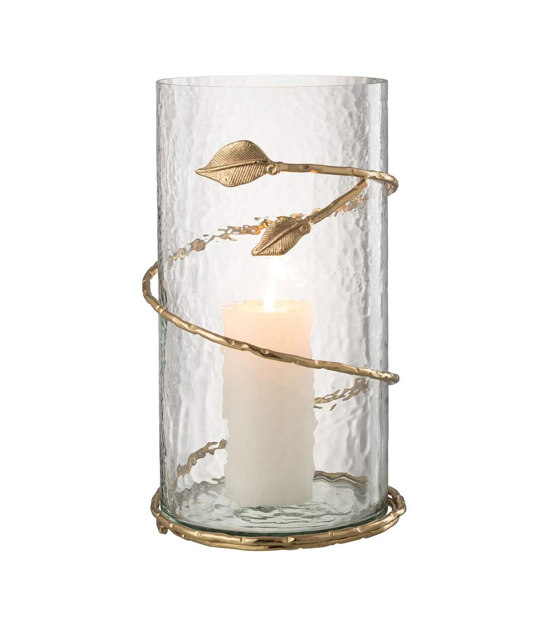 Vase en Verre Feuille Ofelia 34cm Transparent-3
