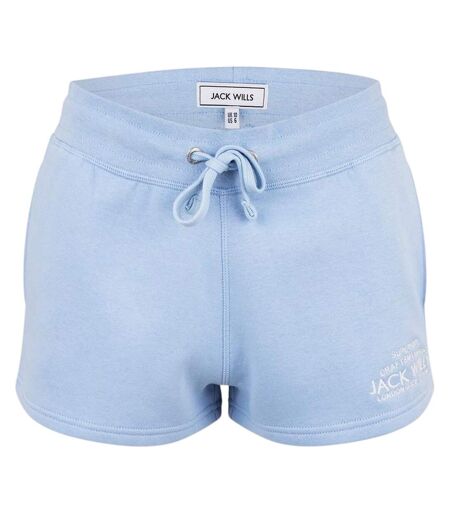 Womens/ladies Logo Sweat Shorts Light Blue Jack Wills