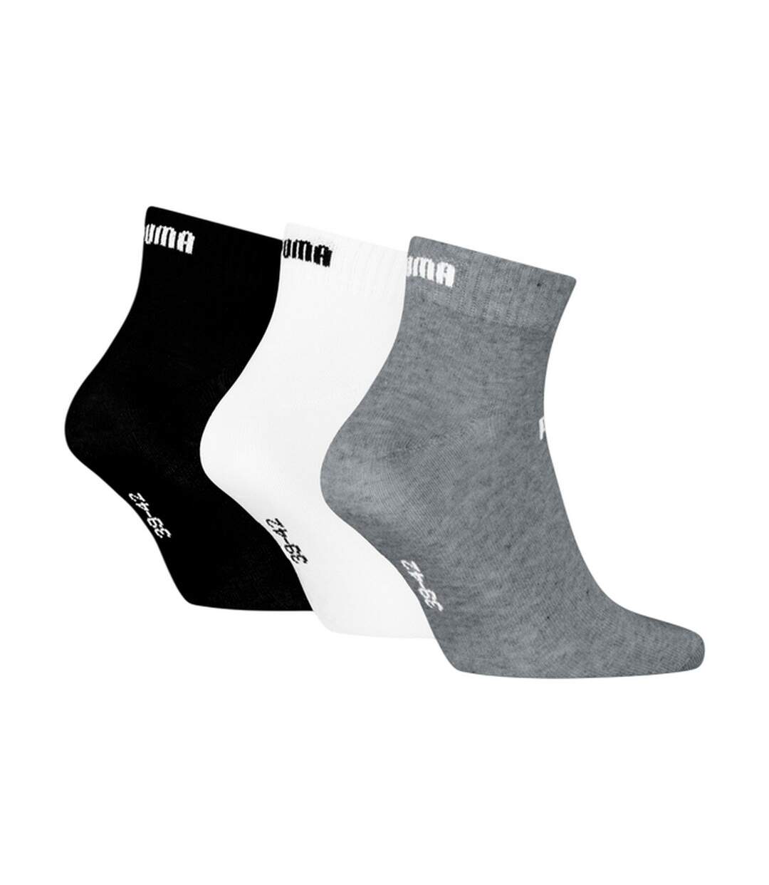 Socquettes Style Logo Adulte Noir Blanc Gris Puma-2