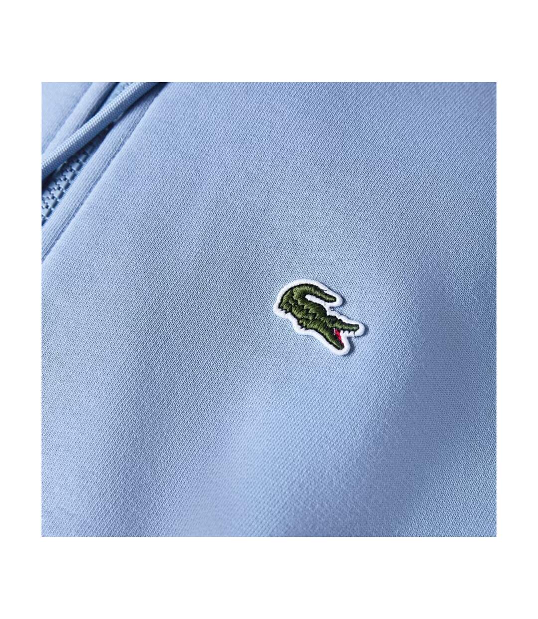 Mens Basic Logo Cotton Blend Full Zip Hoodie Blue Lacoste-3