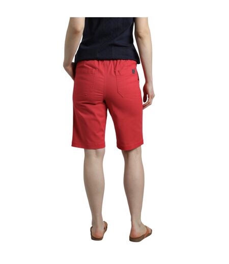 Womens/ladies kinnie flat fronted shorts crimson Weird Fish