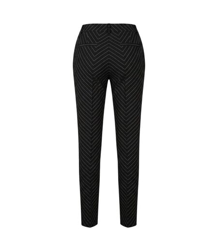 Pantalon Cigarette Motif/style Fines Rayures Tamata Femme Noir Boss
