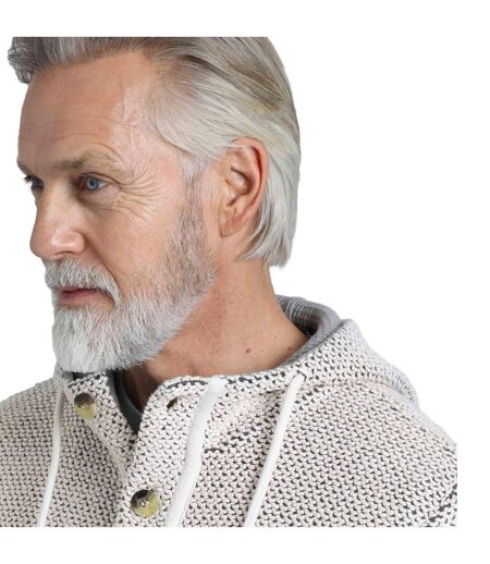 Mens bakersfield macaroni button neck hoodie ecru Weird Fish