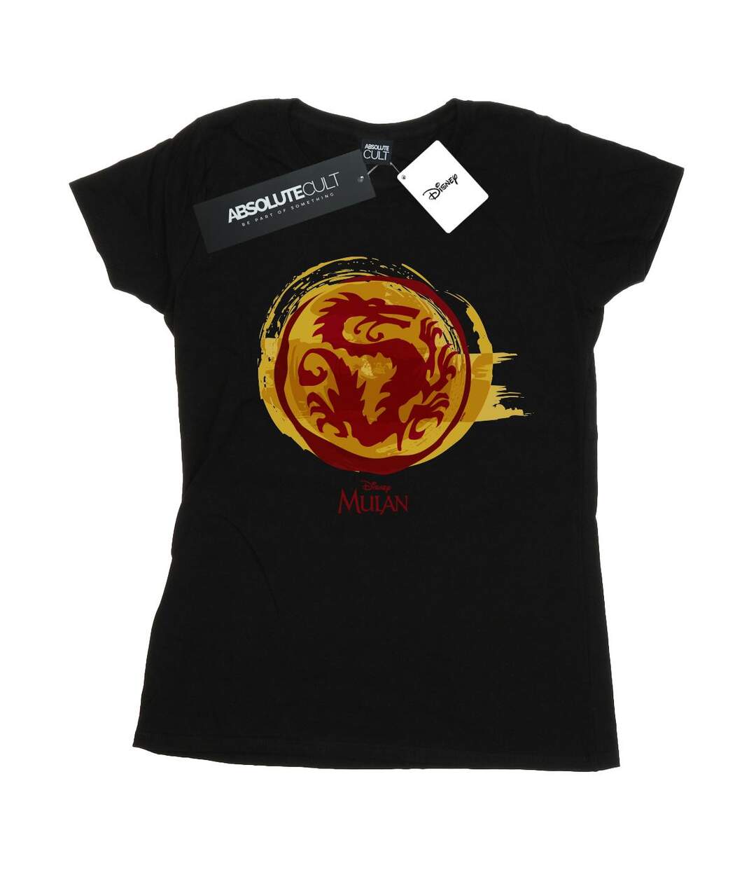 Disney - T-shirt MULAN COURAGE DRAGON SYMBOL - Femme (Noir) - UTBI16252-1