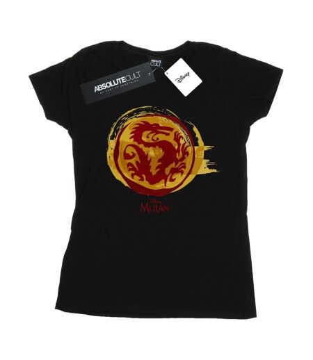 Disney - T-shirt MULAN COURAGE DRAGON SYMBOL - Femme (Noir) - UTBI16252