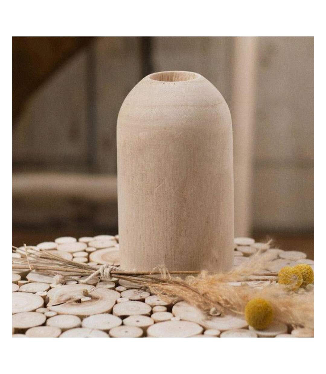 Vase en bois today paulonia d 10.5 x h 19 cm-1