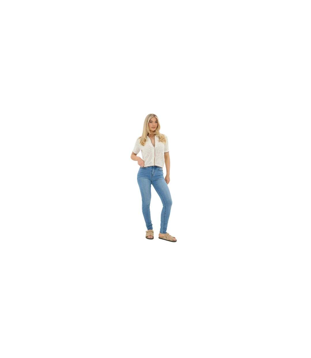 Chemise Manches Courtes Motif/style Découpé Femme Blanc I Saw It First-1