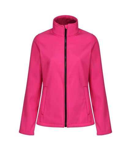Regatta Standout Womens/Ladies Ablaze Printable Soft Shell Jacket (Hot Pink/Black)