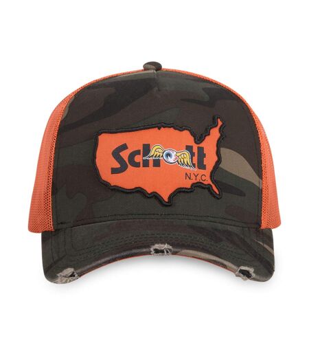 Casquette baseball avec filet avec badge camouflage Schott Army Vondutch