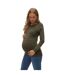 Womens/ladies Bobble Knit Raglan Maternity Sweatshirt Green Bay Mamalicious-4