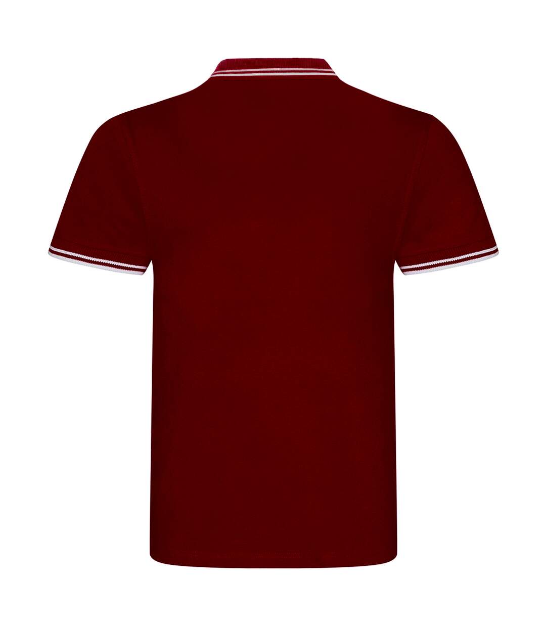 Mens t-shirt polo hommes rouge / blanc AWDis-2