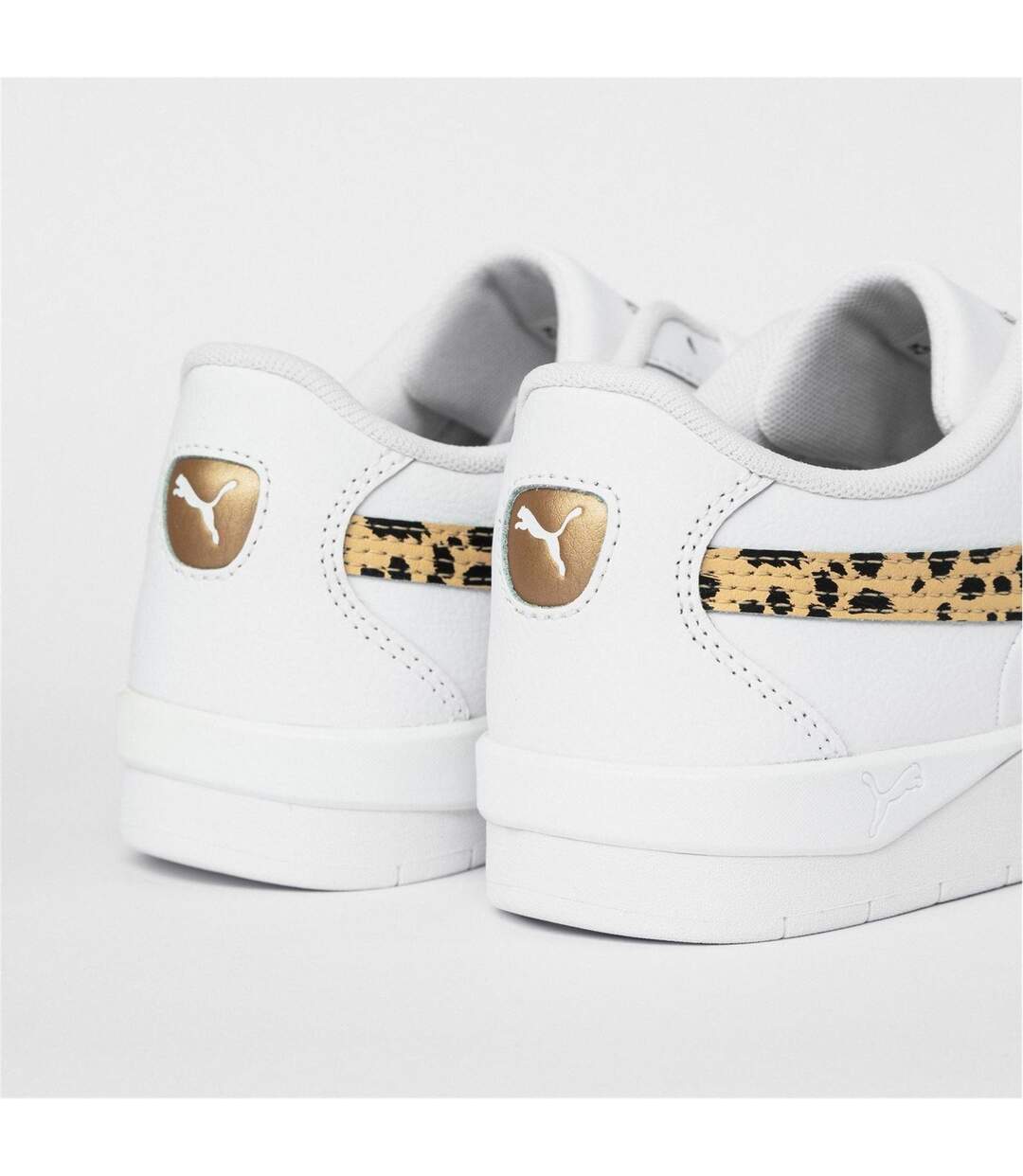 Womens/ladies Jada Platform Trainers White Leopard Puma-4