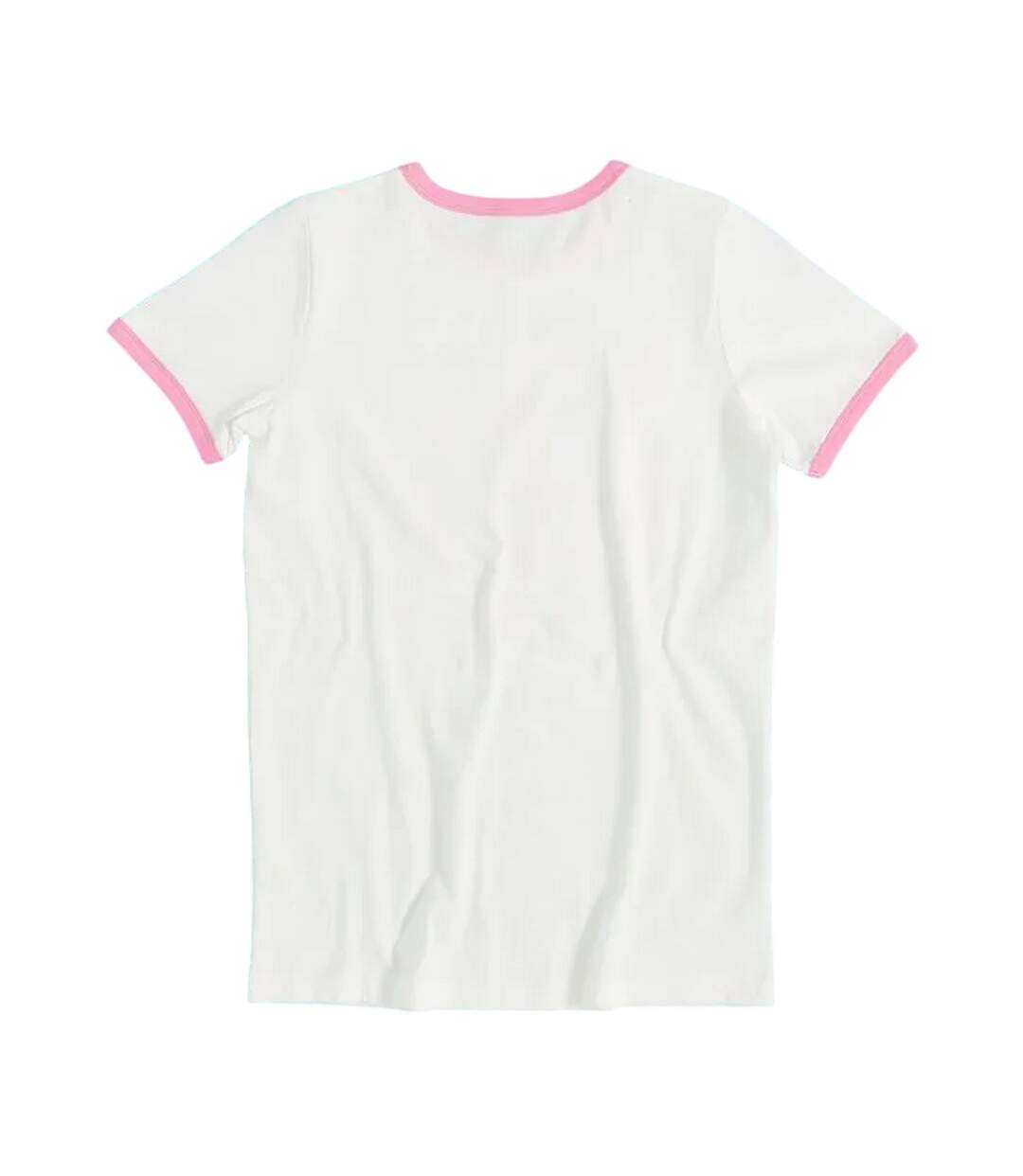 T-shirt Motif/style Point De Croix Et Ringer Adulte Blanc Care Bears-2