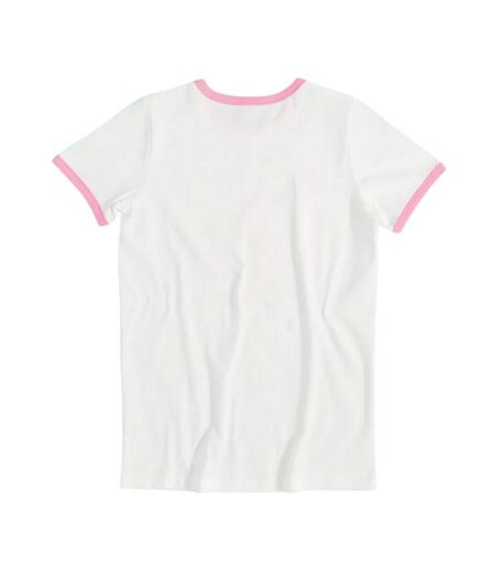 T-shirt Motif/style Point De Croix Et Ringer Adulte Blanc Care Bears