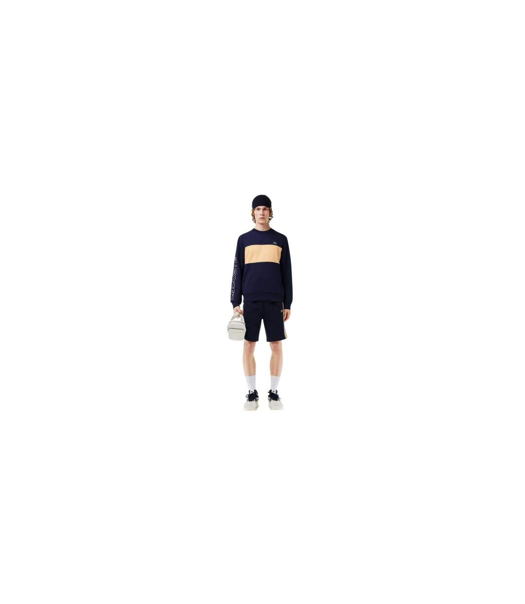 Sweat Motif/style Blocs De Couleurs Homme Bleu Marine Lacoste-1