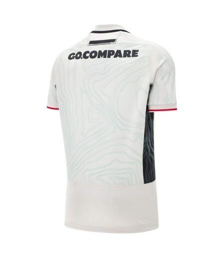 Unisex Adult Wales Rugby Shirt White Black Red Macron