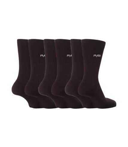 6 pairs Mens FiveG Plain Trouser Socks made with Fairtrade Cotton