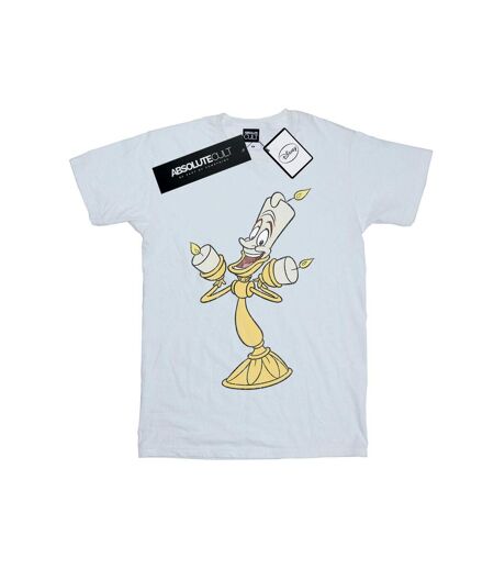 Disney - T-shirt BEAUTY AND THE BEAST LUMIERE DISTRESSED - Femme (Blanc) - UTBI17411