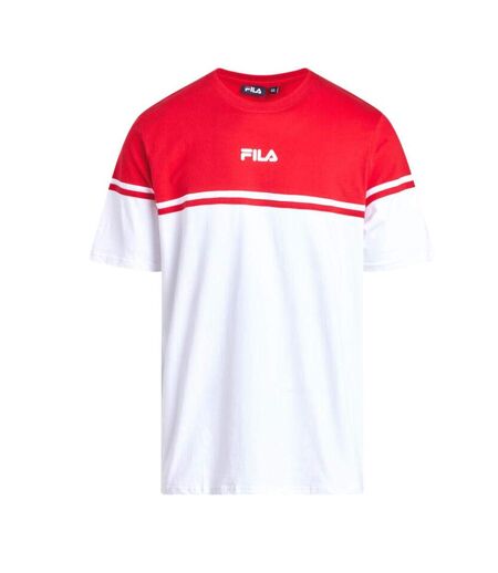 T-shirt blanc/rouge homme fila print