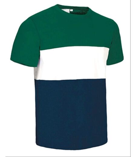 T-shirt 3 couleurs - Homme - VARSITY - vert kelly - blanc et bleu marine