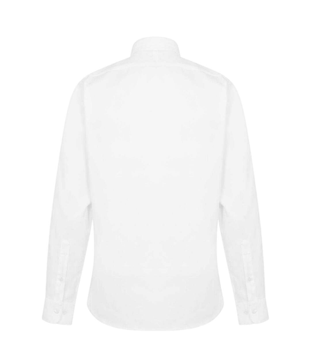 Mens Oxford Tailored Long-sleeved Button-down Shirt White Haines And Bonner-2