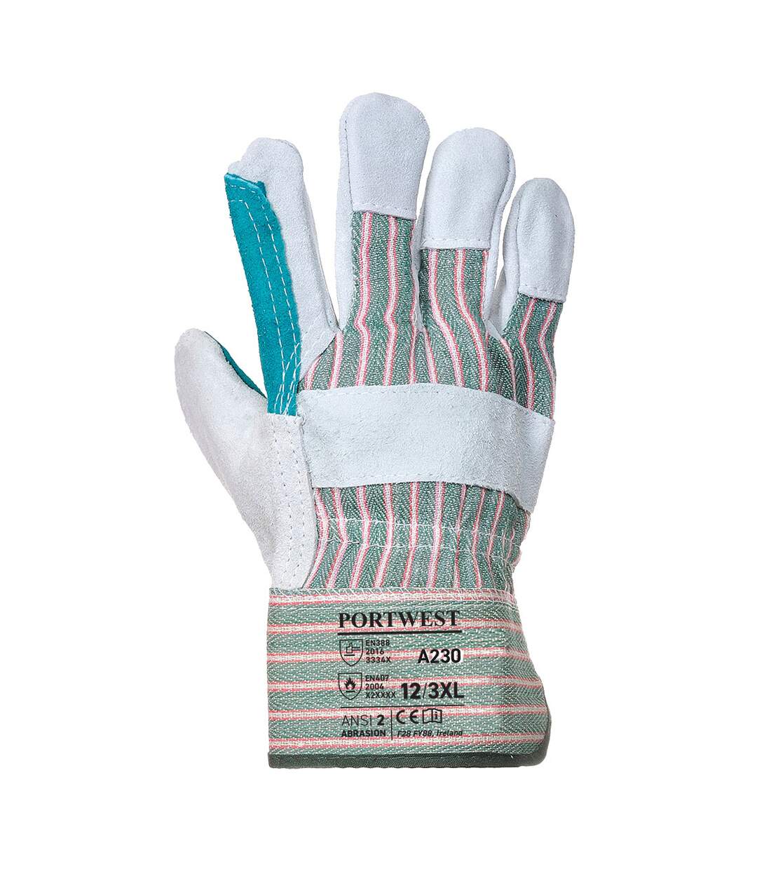 Unisex adult a230 double palm rigger gloves xl grey Portwest-2