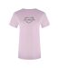 Womens/ladies Shiny Heart Cotton Slim T-shirt Pink Love Moschino-1