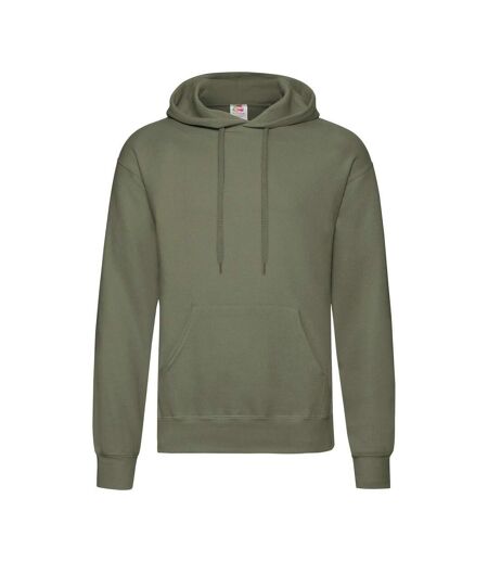 Sweat À Capuche Homme Vert Kaki Fruit Of The Loom