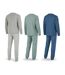 OZABI Ensemble Pyjama Homme Long Pack de 3, Haut Imprimé Col Boutonné-3