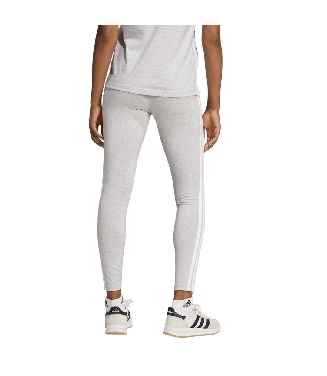 Legging Entraînement Motif/style 3 Rayures Femme Gris Moyen Adidas-2