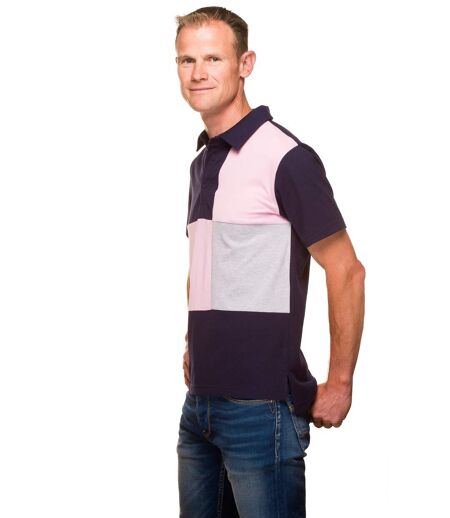 Polo homme rugby tricolore manches courtes