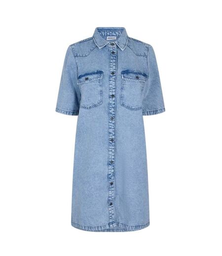 Womens/ladies Denim Shirt Dress Light Blue Noisy May