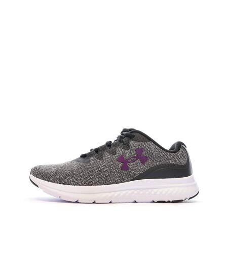 Chaussures de running grises/violettes femme under armour charged