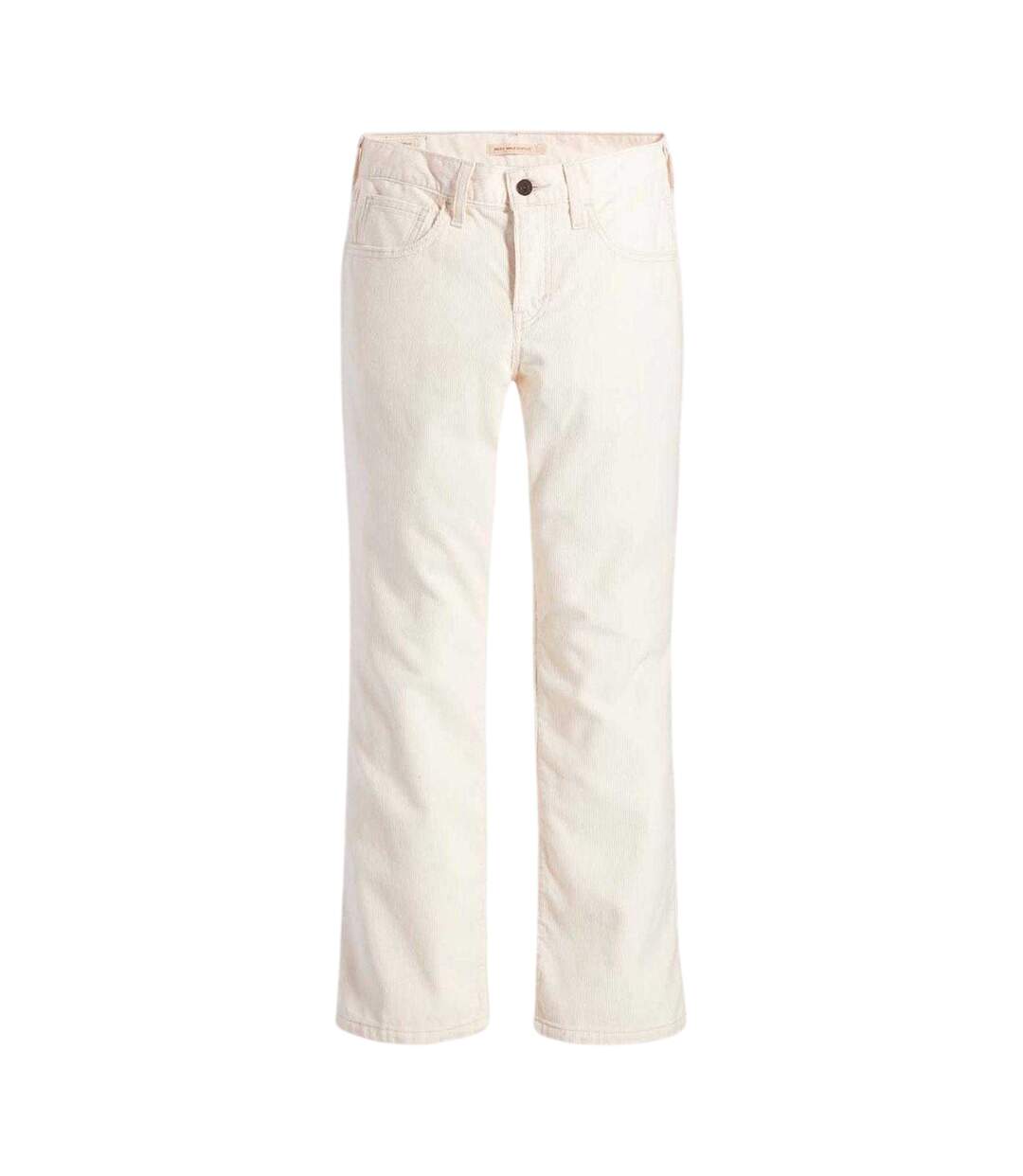 Womens/ladies Middy Cotton Bootcut Jeans Cream Levis-2