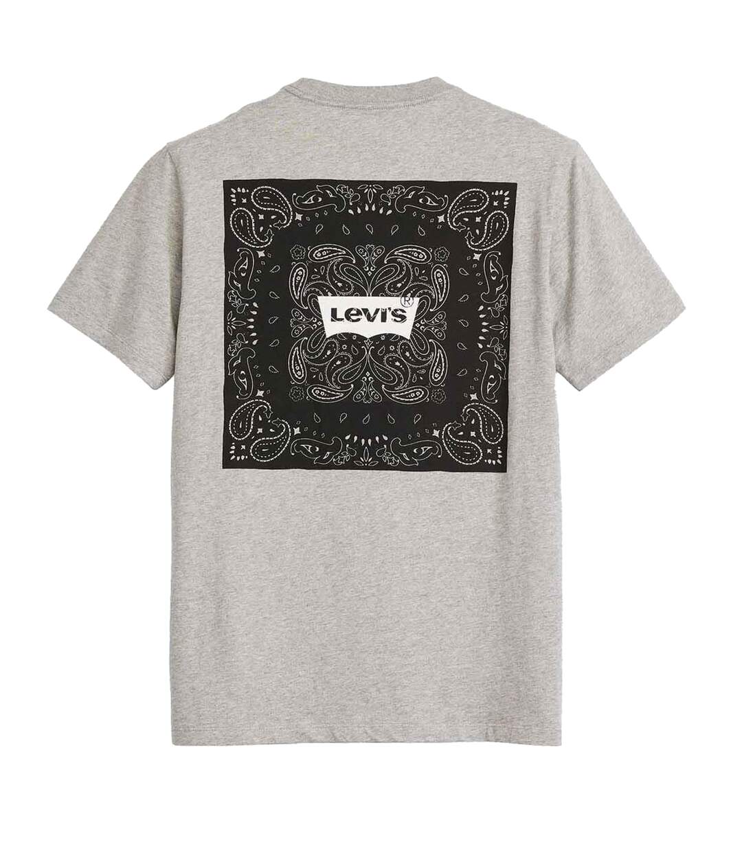 Mens Classic Bandana Print T-shirt Grey Levis-3