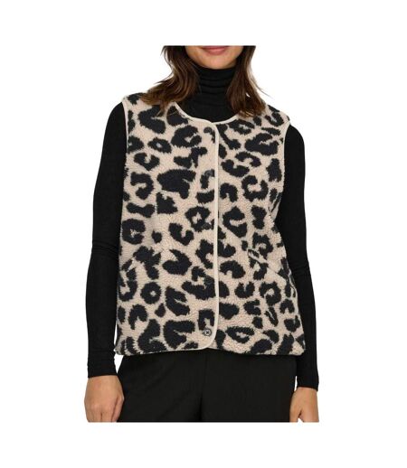 Gilet beige/noir femme only baby teddy